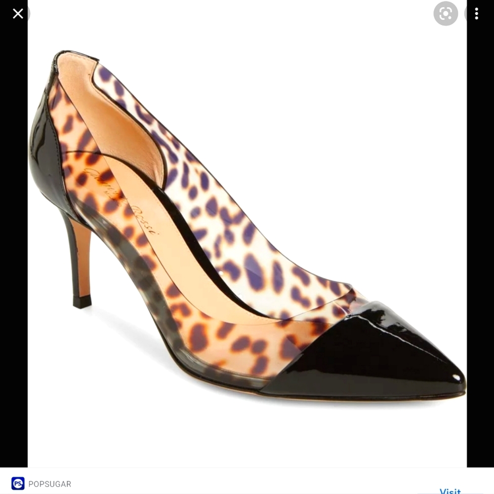 Gianvito rossi pvc kitten heel pumps leopard 37